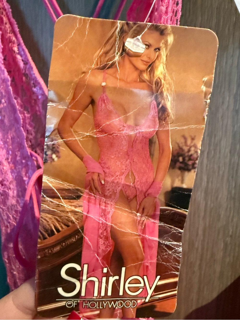 NWT Vintage 90s Shirley of Hollywood Pink Lace Gown NWT #3967